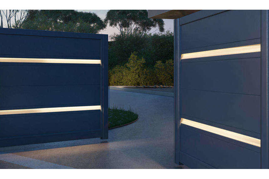 portail battant eclairage led