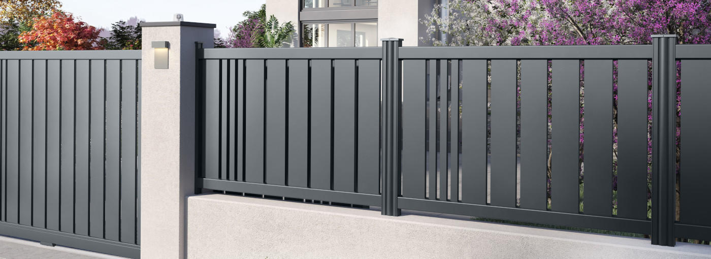 cloture moderne barreaux aluminium