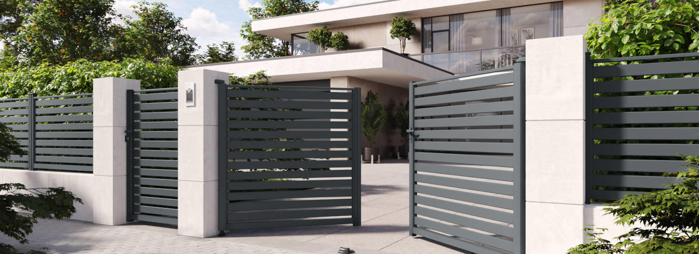 portail lisses horizontales aluminium