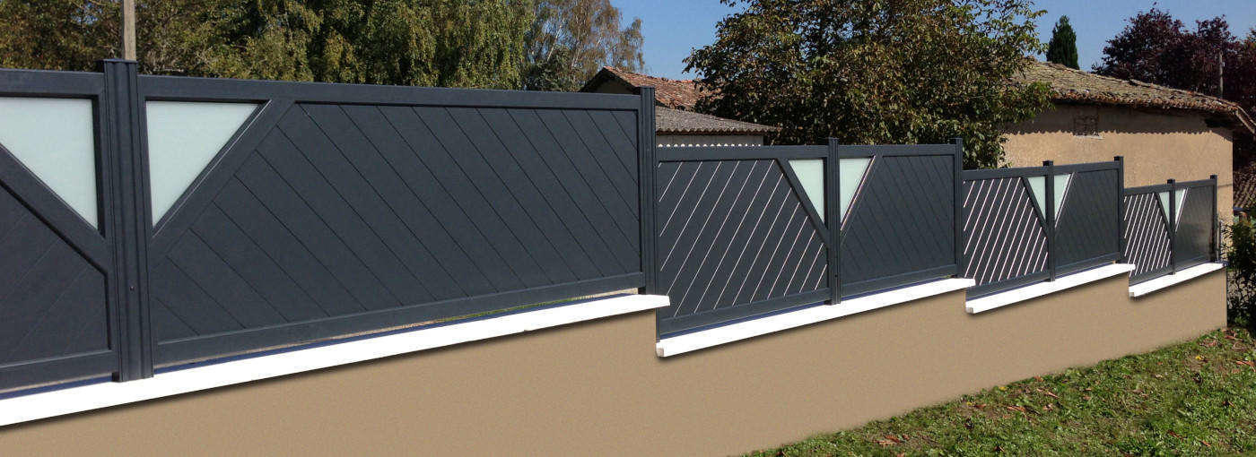 cloture aluminium vitrage opale