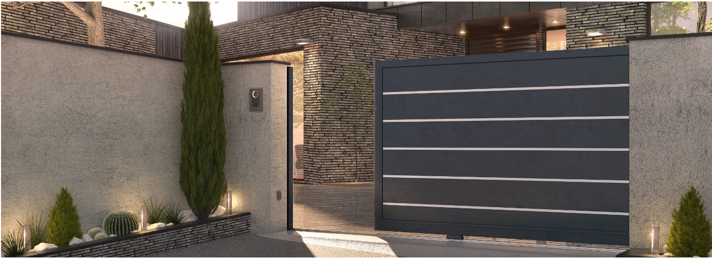 portail alu moderne coulissant