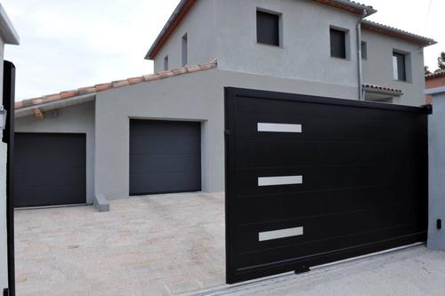 portail aluminium coulissant decors inox 