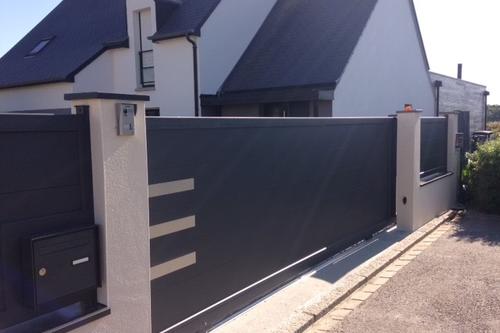 Portail decors inox horizontaux 