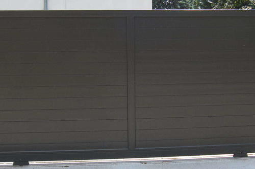 portail plein alu gris