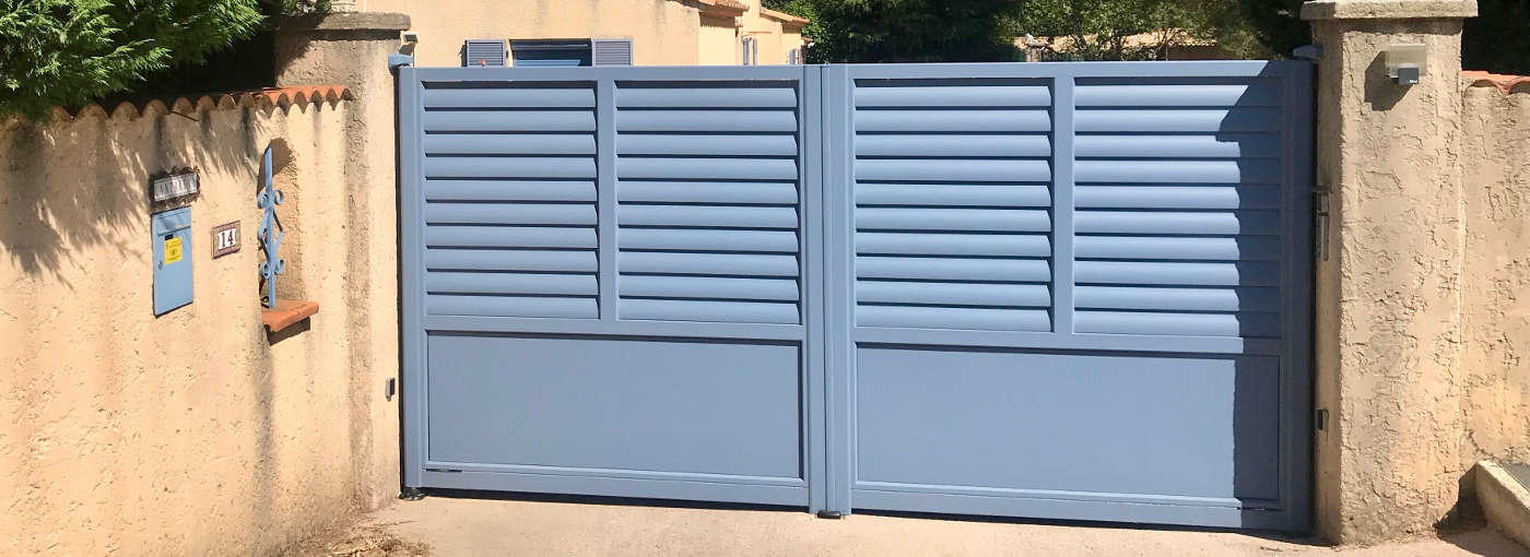 portail barreaux claire voie horizontaux